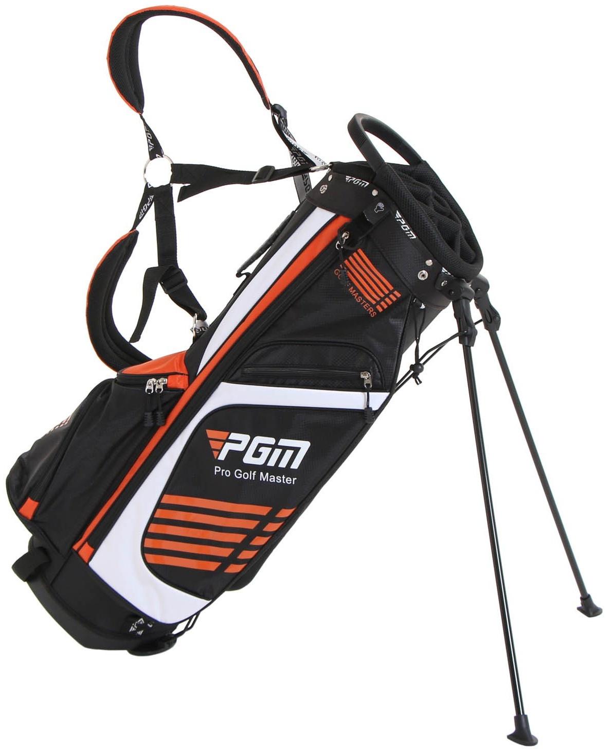 Сумка для гольфа PGM GOLF MASTERS, 14 отверстий 21х26 см, с подставкой, оранжевый