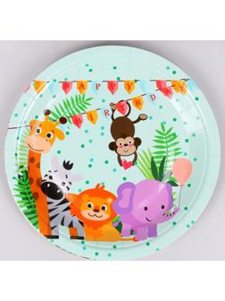 Тарелка бумажная «Сафари», набор, 6 шт