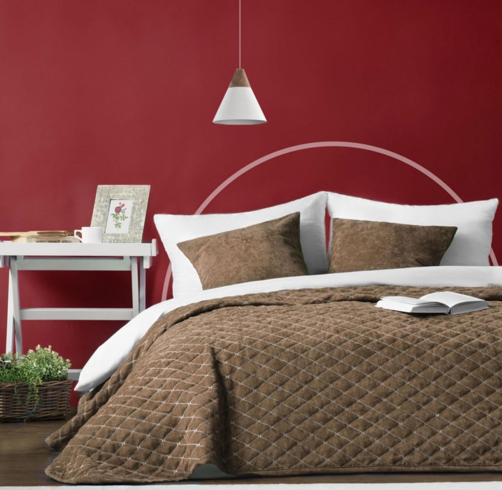 Покрывало с наволочками «Тина», размер 160х230 см, цвет коричневый