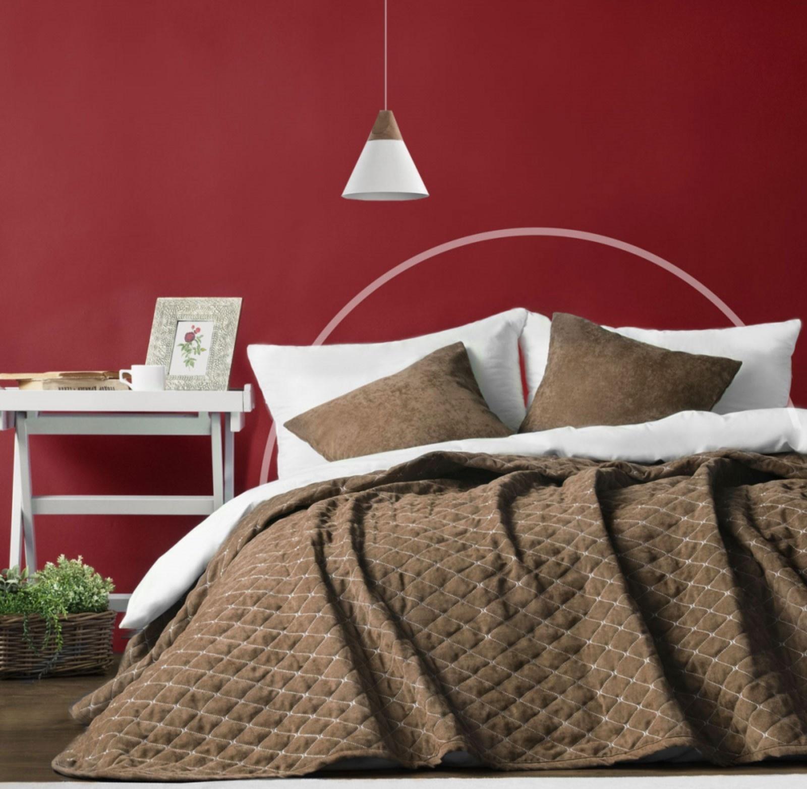 Покрывало с наволочками «Тина», размер 160х230 см, цвет коричневый