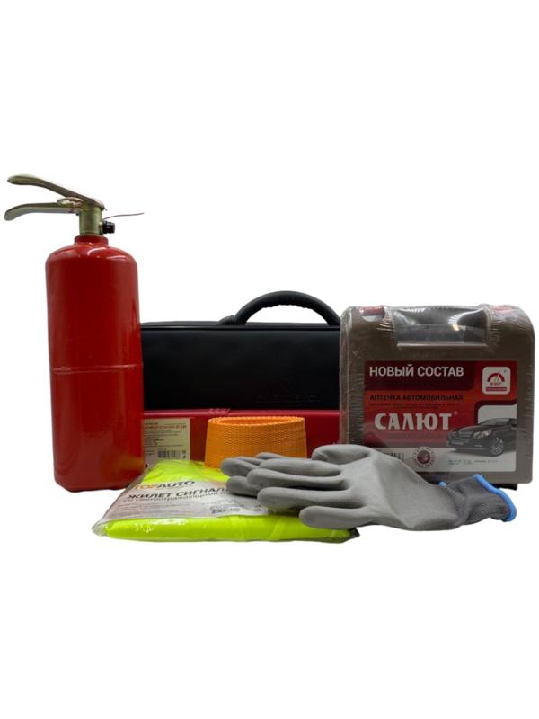 Набор автомобилиста EMERGENCY KIT 4 (сумка Аптечка по ТУ,ОП-2, Знак, перчатки)