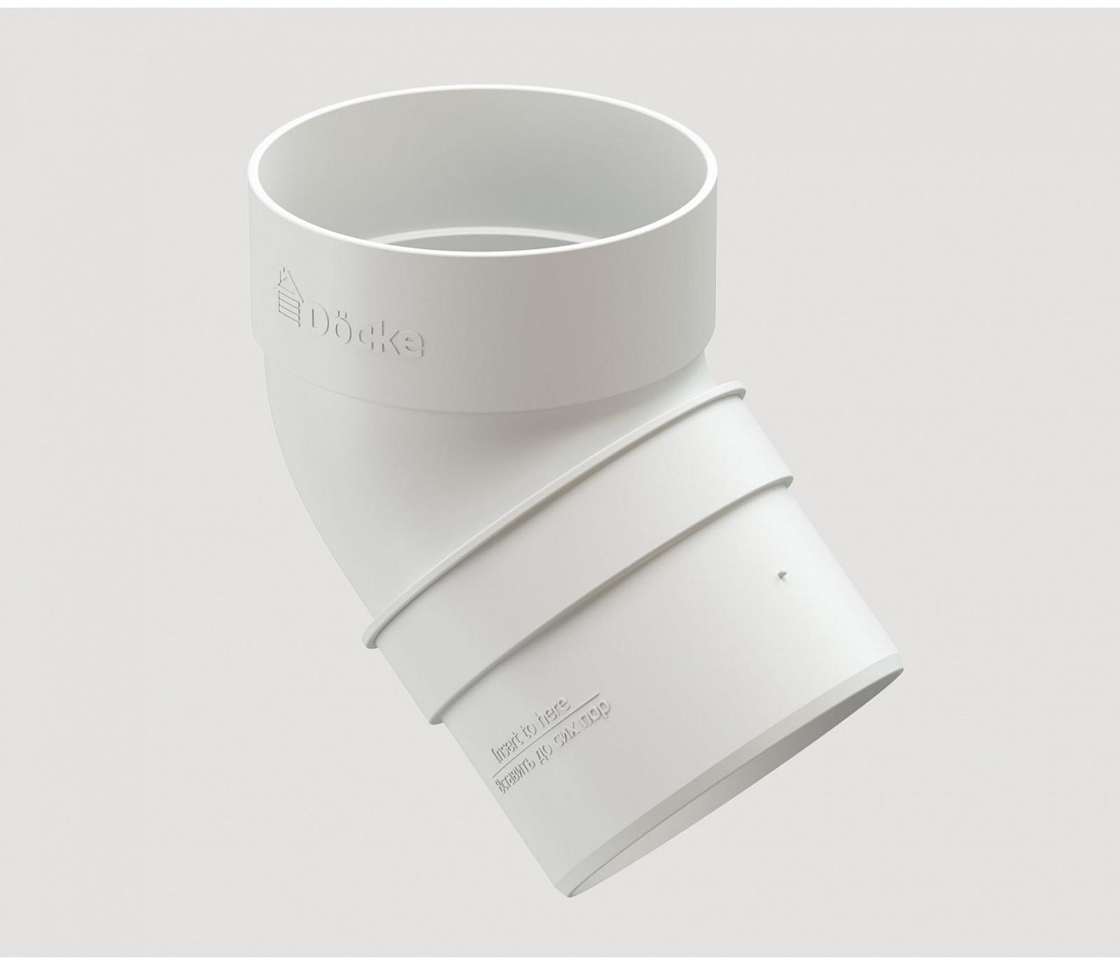 Колено Döcke STANDARD, Белый, 80мм * 45˚