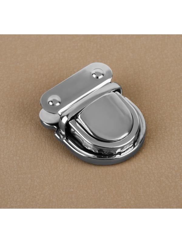 Застёжка для сумки, 4,3 × 3,8 см, цвет серебряный