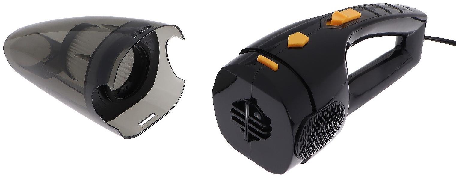 Пылесос автомобильный, 5 насадок, 140 Вт, 12 В, черный