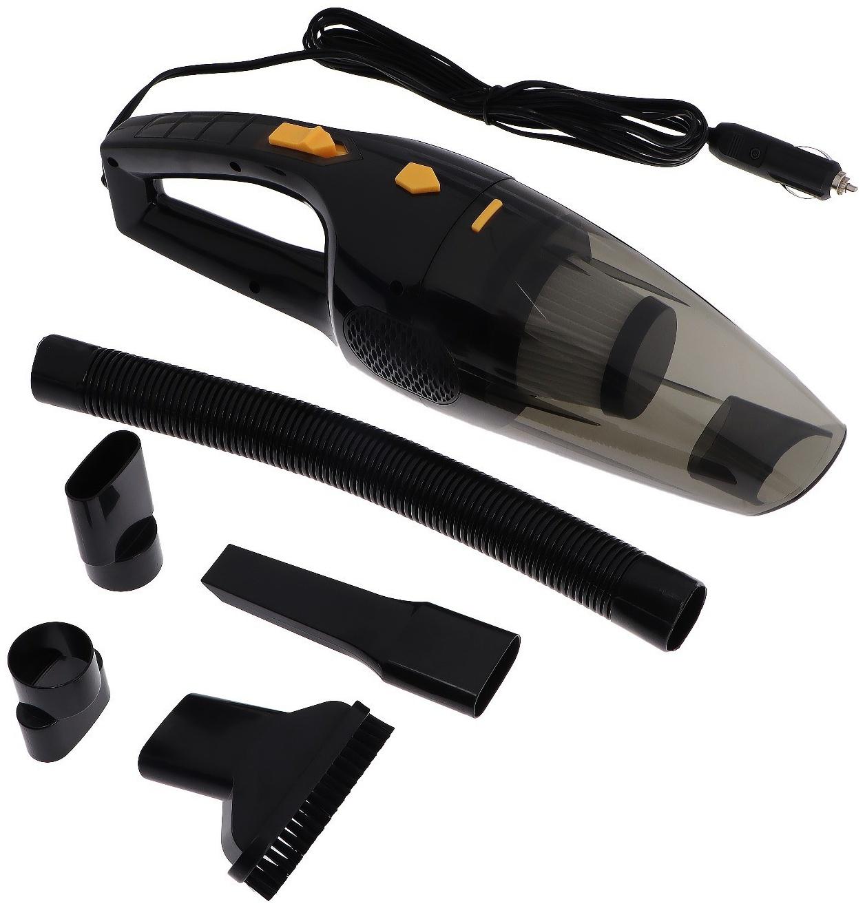 Пылесос автомобильный, 5 насадок, 140 Вт, 12 В, черный