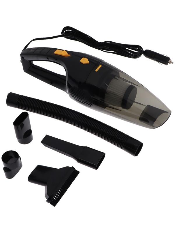Пылесос автомобильный, 5 насадок, 140 Вт, 12 В, черный