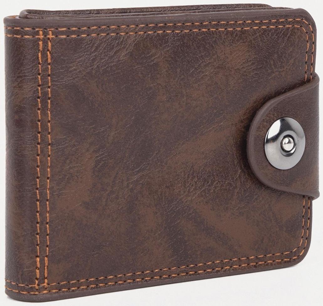 Портмоне на магните, для купюр, для карт, для монет, цвет коричневый