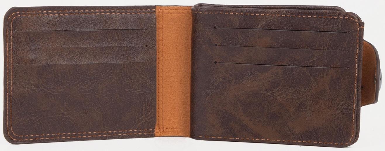 Портмоне на магните, для купюр, для карт, для монет, цвет коричневый
