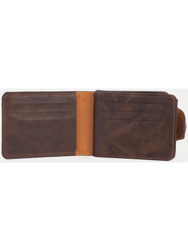 Портмоне на магните, для купюр, для карт, для монет, цвет коричневый