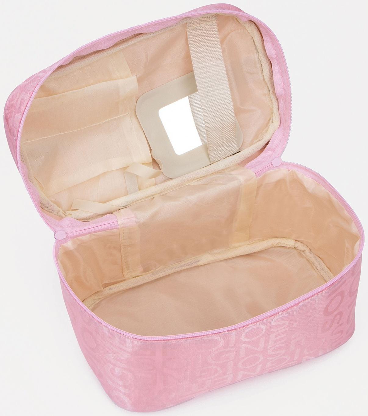 Косметичка на молнии, цвет розовый