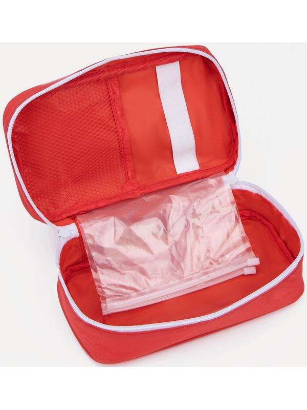 Косметичка на молнии, цвет красный