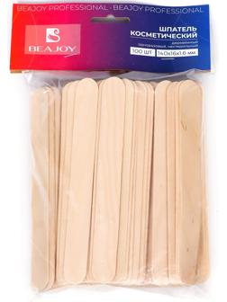 Шпатель деревянный косметический нестерильный BEAJOY 140*16*1.8, 100 шт