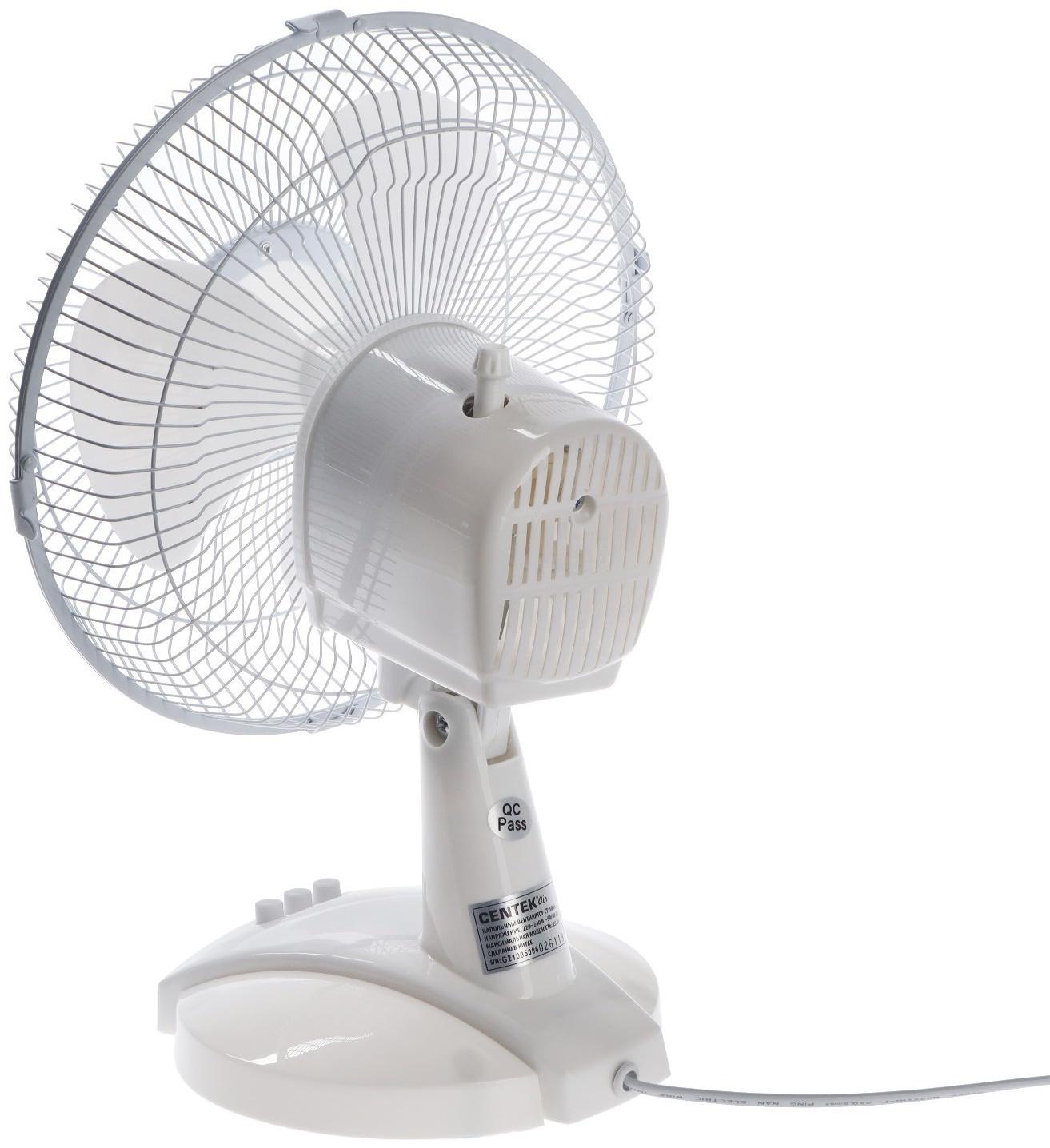 Вентилятор Centek CT-5006 White, настольный, 25 Вт, 27 см, 2 скорости, белый