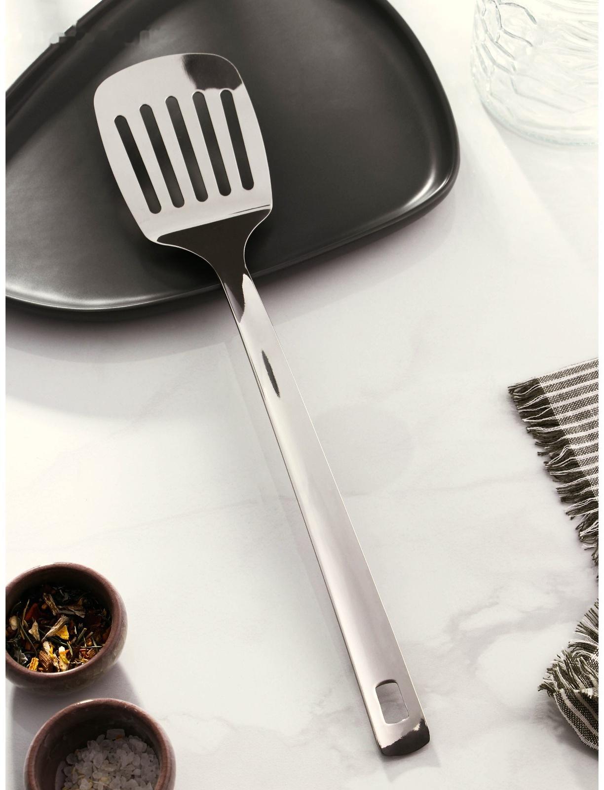 Лопатка из нержавеющей стали перфорированная Доляна Everyday, длина 39 см, толщина 3 мм, цвет серебряный