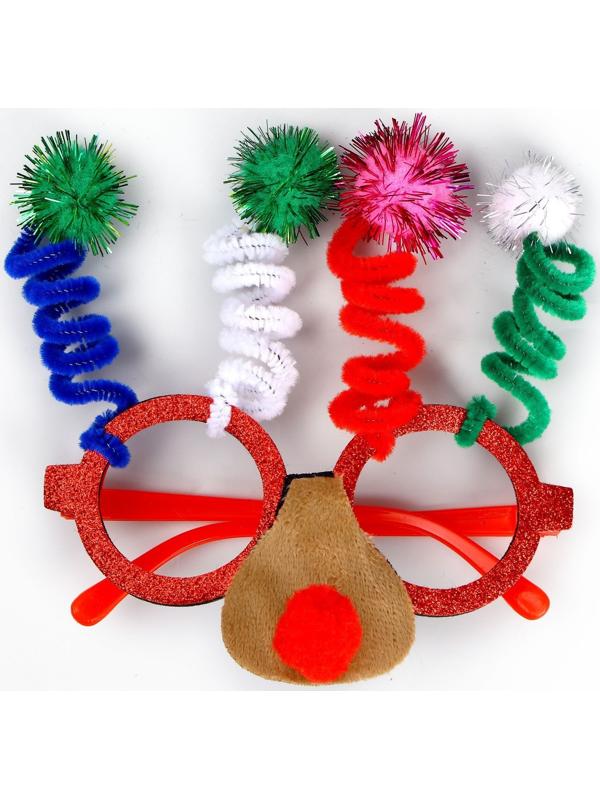 Карнавальные очки «Бомбошки» с носиком, цвета МИКС