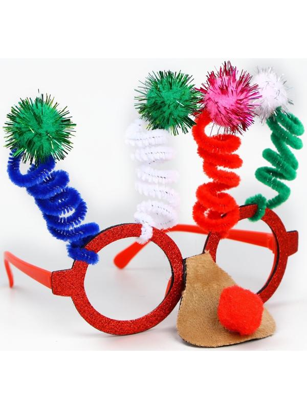 Карнавальные очки «Бомбошки» с носиком, цвета МИКС