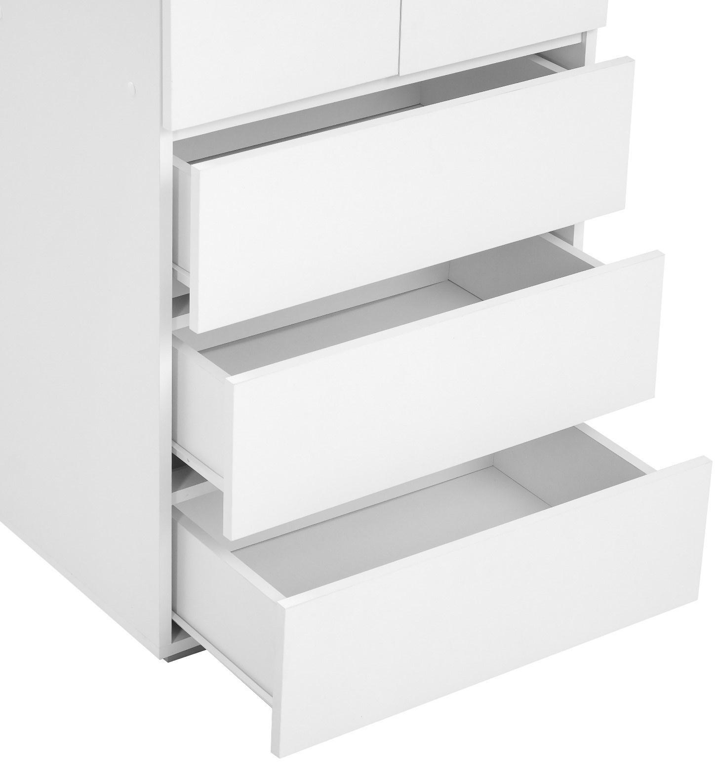 Шкаф 2х створчатый КЕОС с 3мя ящиками, 600х400х1800, Белый