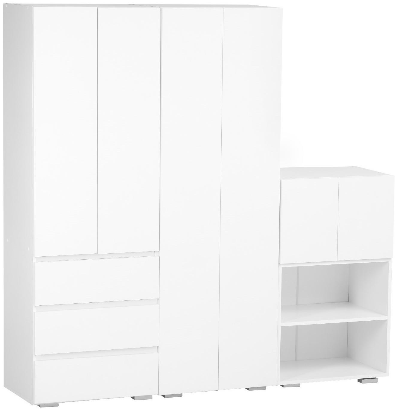 Шкаф 2х створчатый КЕОС с 3мя ящиками, 600х400х1800, Белый