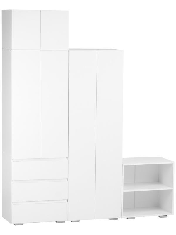 Шкаф 2х створчатый КЕОС с 3мя ящиками, 600х400х1800, Белый