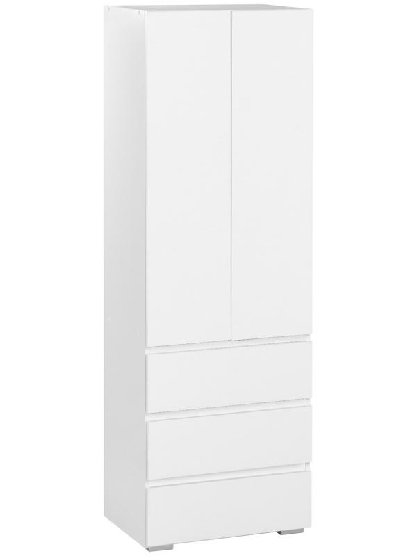 Шкаф 2х створчатый КЕОС с 3мя ящиками, 600х400х1800, Белый