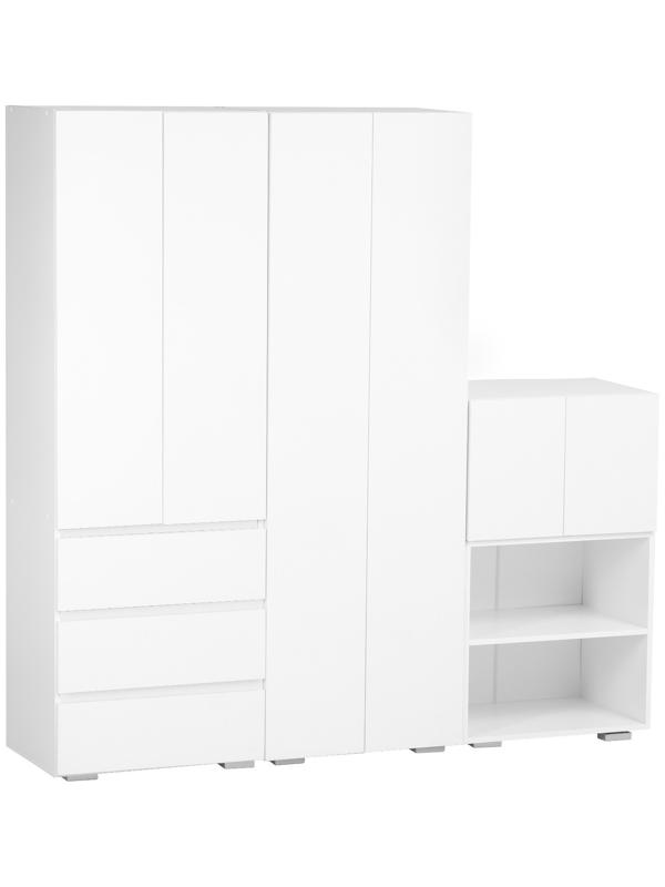 Шкаф 2х створчатый КЕОС с 3мя ящиками, 600х400х1800, Белый