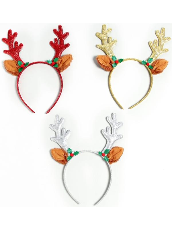 Карнавальный ободок «Рога» с ушками, цвета МИКС