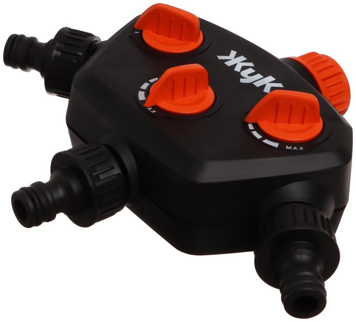 Распределитель 3-канальный, быстросъёмное соединение, пластик, «Жук»