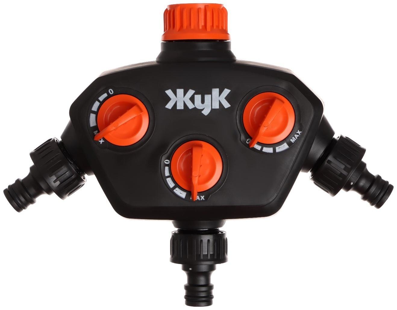 Распределитель 3-канальный, быстросъёмное соединение, пластик, «Жук»