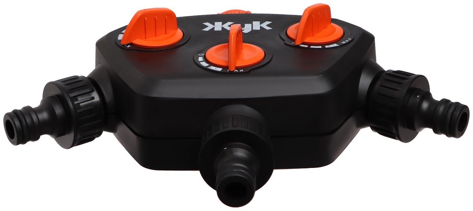 Распределитель 3-канальный, быстросъёмное соединение, пластик, «Жук»