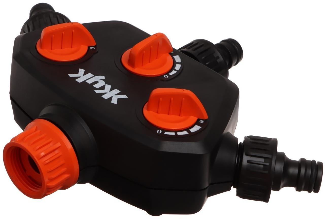 Распределитель 3-канальный, быстросъёмное соединение, пластик, «Жук»