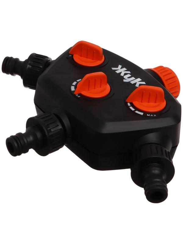 Распределитель 3-канальный, быстросъёмное соединение, пластик, «Жук»