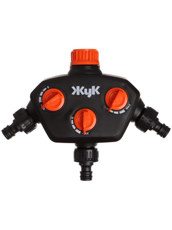 Распределитель 3-канальный, быстросъёмное соединение, пластик, «Жук»