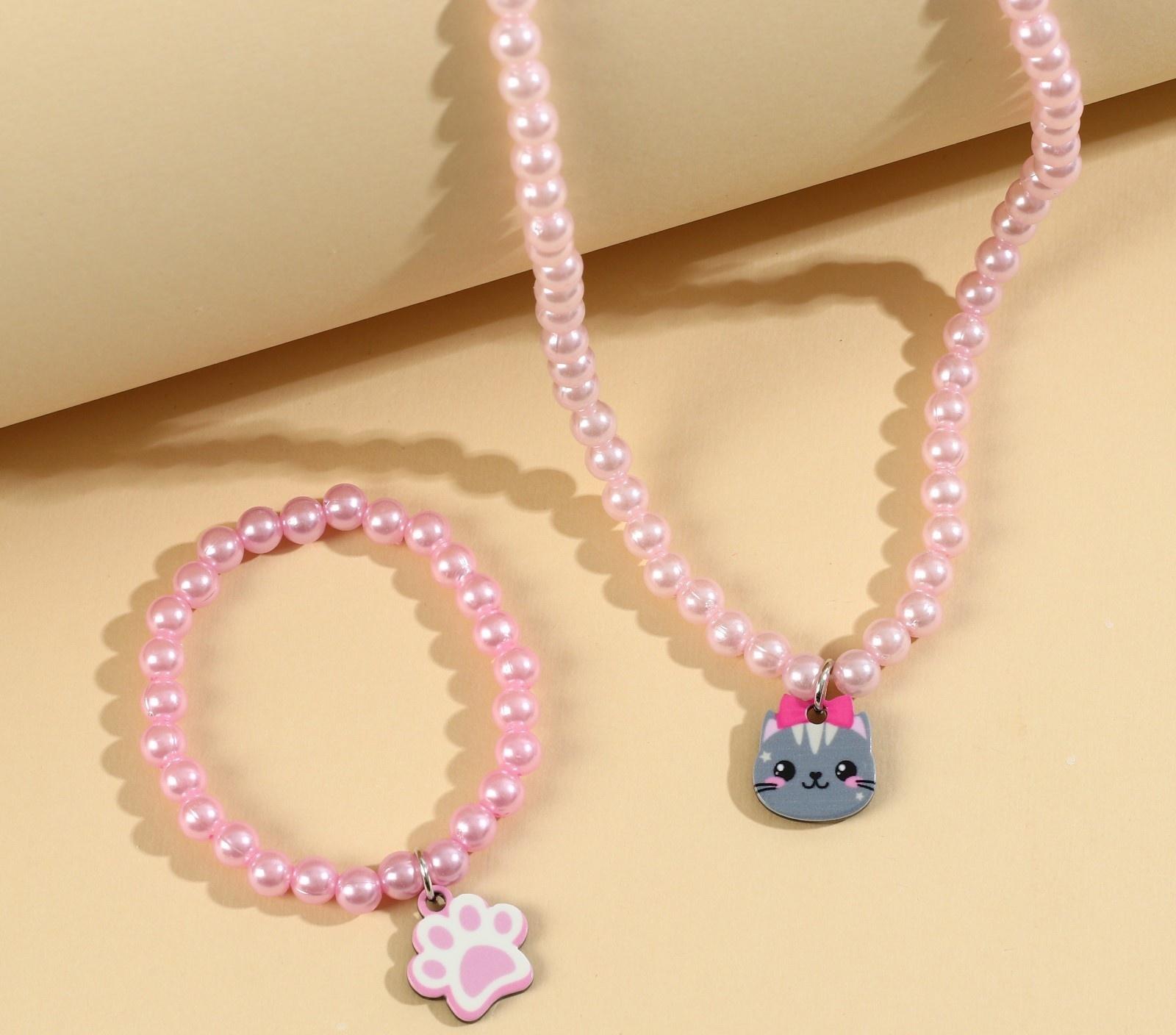Набор бижутерии «Делай жизнь замурчательней» бусы и браслет