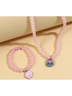 Набор бижутерии «Делай жизнь замурчательней» бусы и браслет