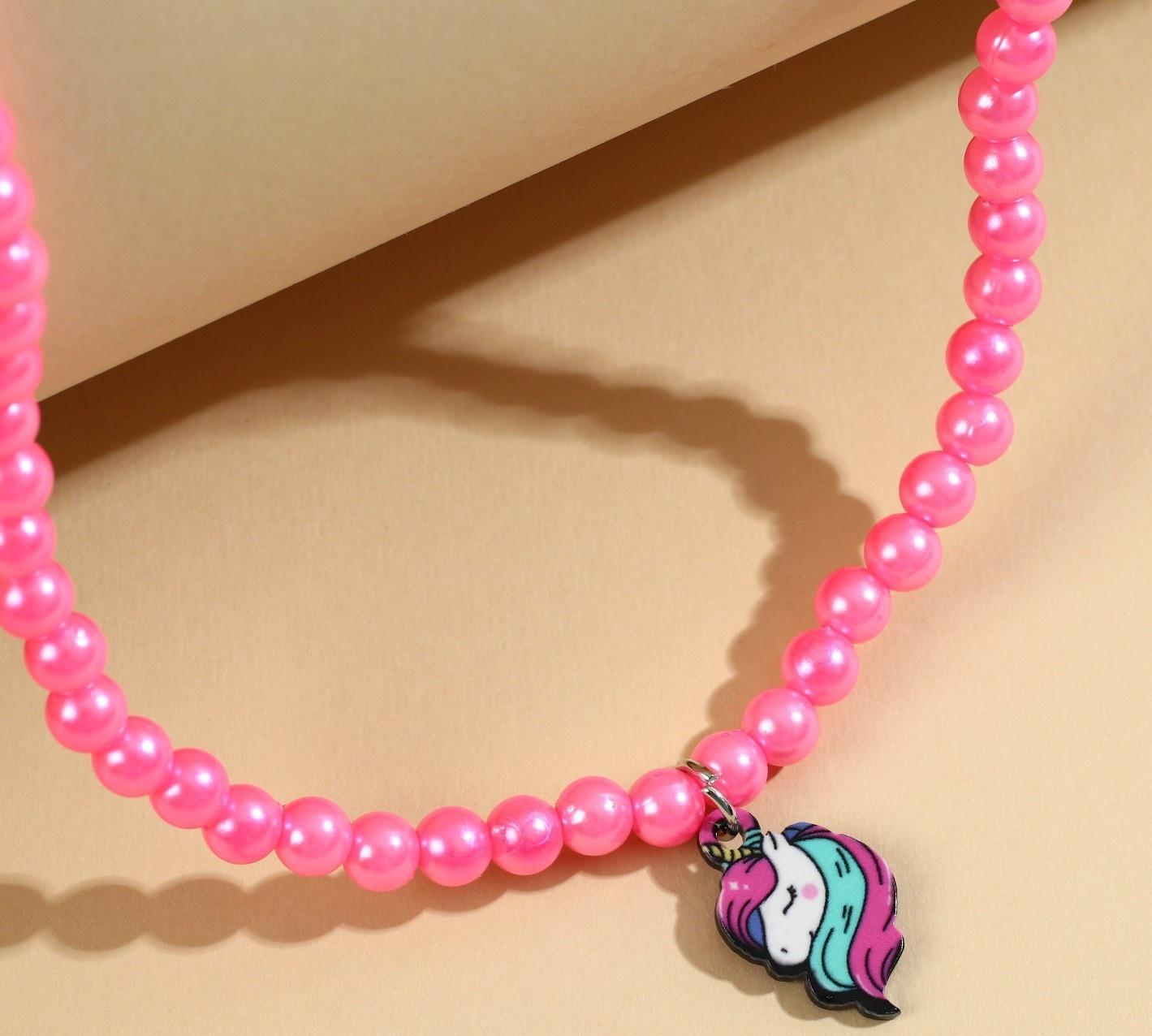 Набор бижутерии «Волшебной девочке» бусы и серьги-клипсы