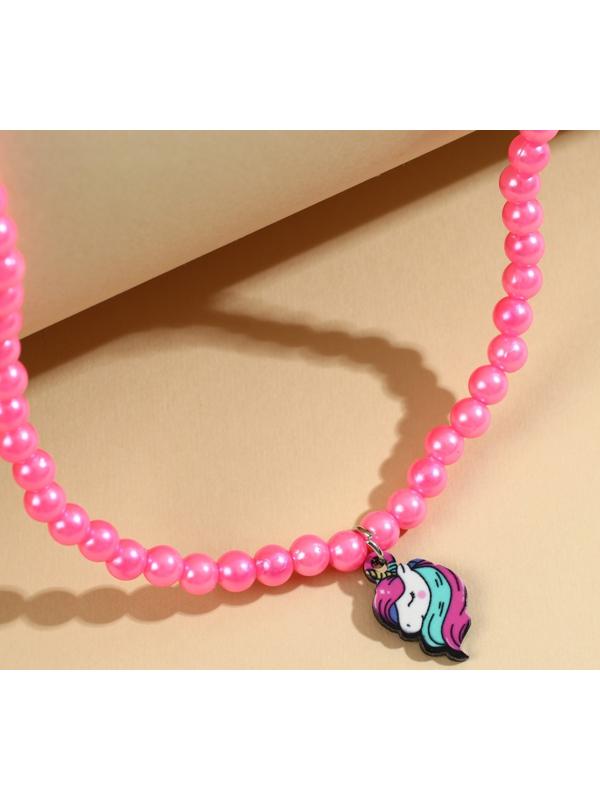 Набор бижутерии «Волшебной девочке» бусы и серьги-клипсы