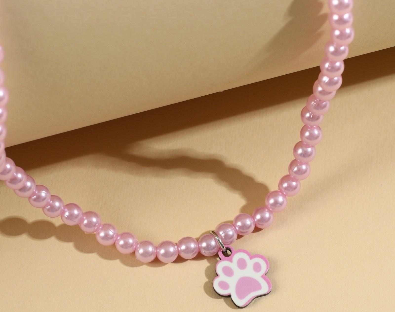 Набор бижутерии «Стильному котику» бусы и серьги-клипсы