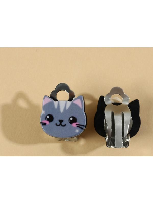 Набор бижутерии «Стильному котику» бусы и серьги-клипсы