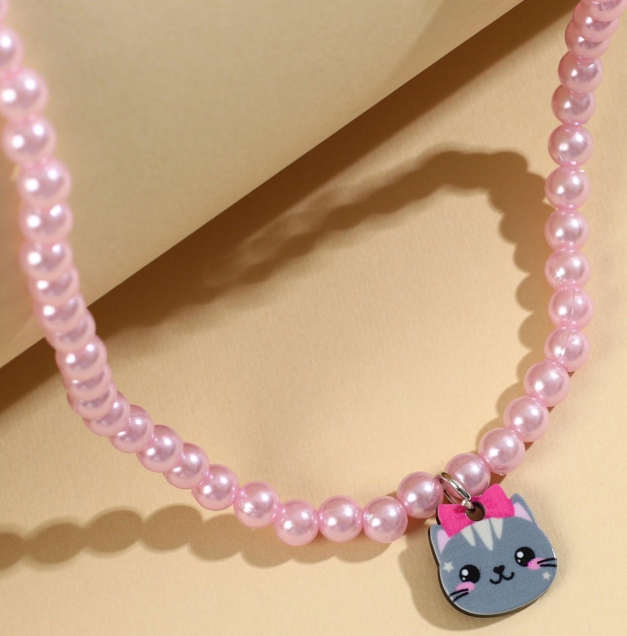 Набор бижутерии «Кусь» бусы и серьги-клипсы