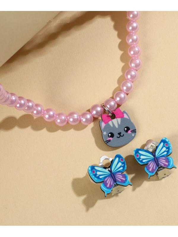 Набор бижутерии «Кусь» бусы и серьги-клипсы