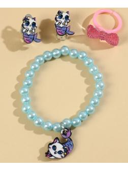 Набор бижутерии «Будь на волне чудес» браслет, серьги, кольцо