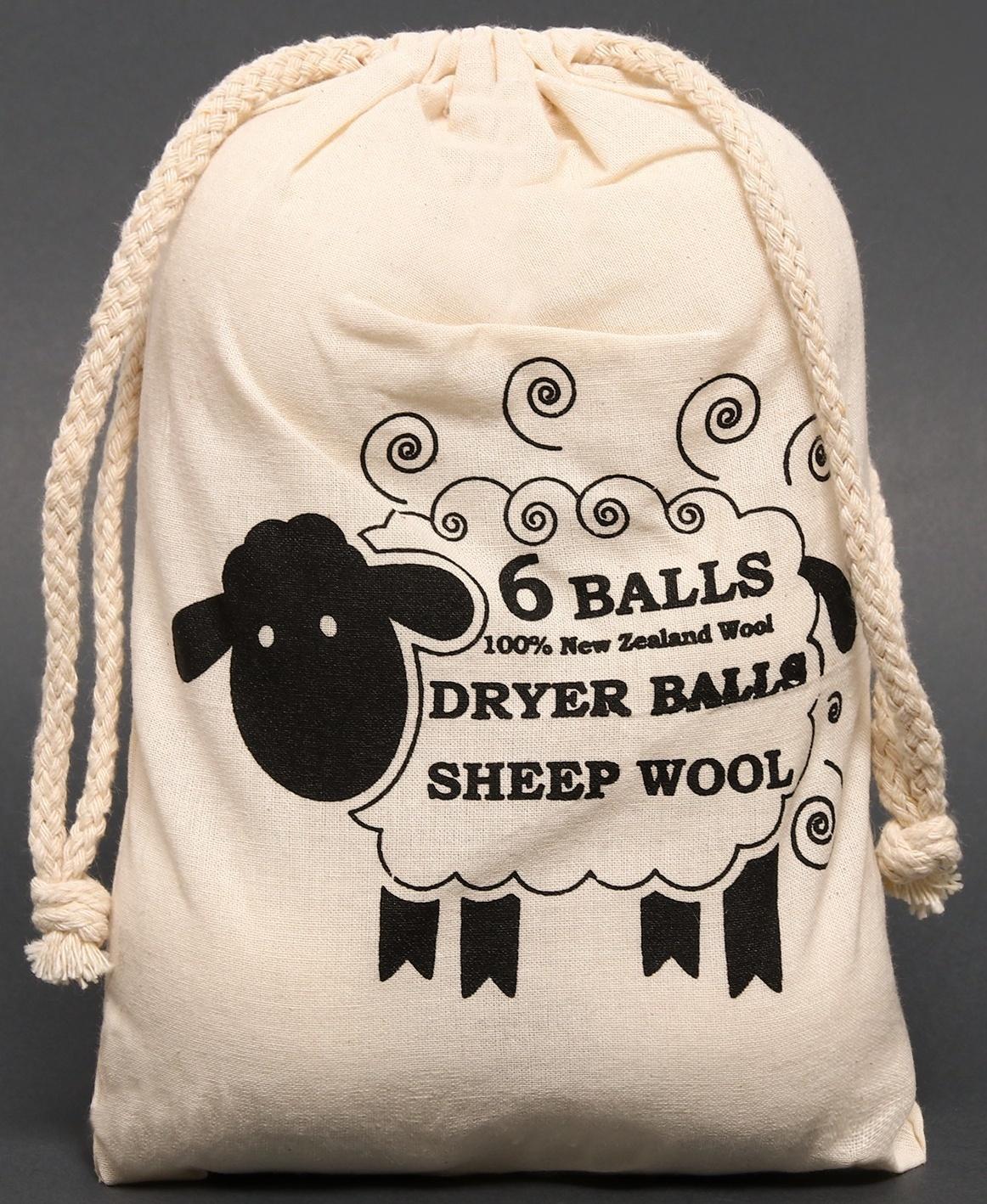 Шерстяные шарики для стирки и сушки белья, 6 см, белые, 25 гр / 6 шт.