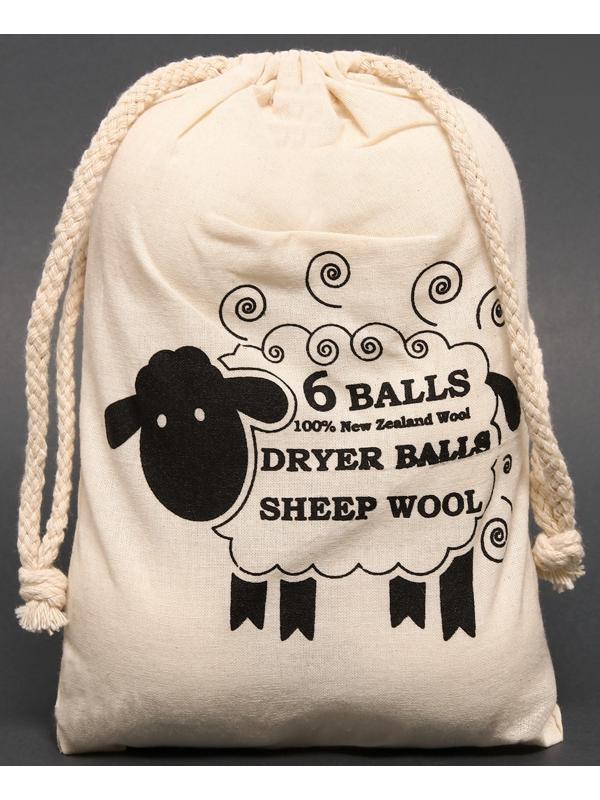Шерстяные шарики для стирки и сушки белья, 6 см, белые, 25 гр / 6 шт.