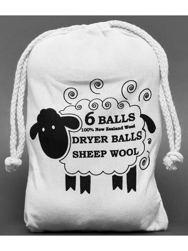 Шерстяные шарики для стирки и сушки белья, 6 см, с рисунком, 25 гр / 6 шт.