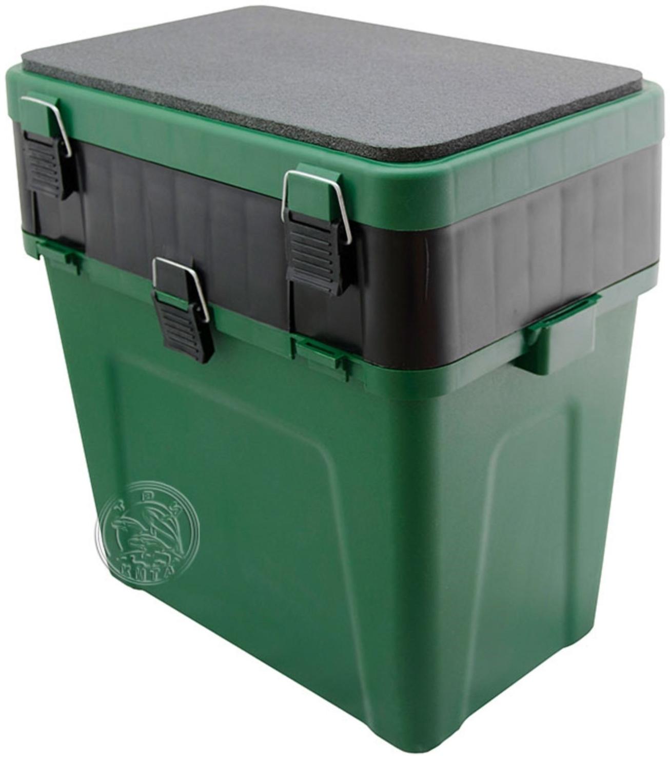 Ящик зимний, большой, 4+4 отделения для приманок, 380х360х240 мм, цвет зелёный