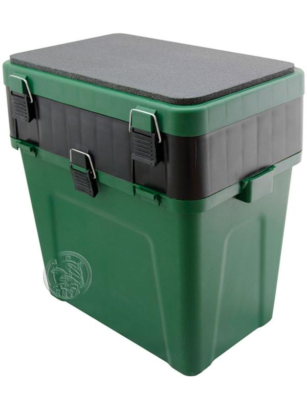 Ящик зимний, большой, 4+4 отделения для приманок, 380х360х240 мм, цвет зелёный