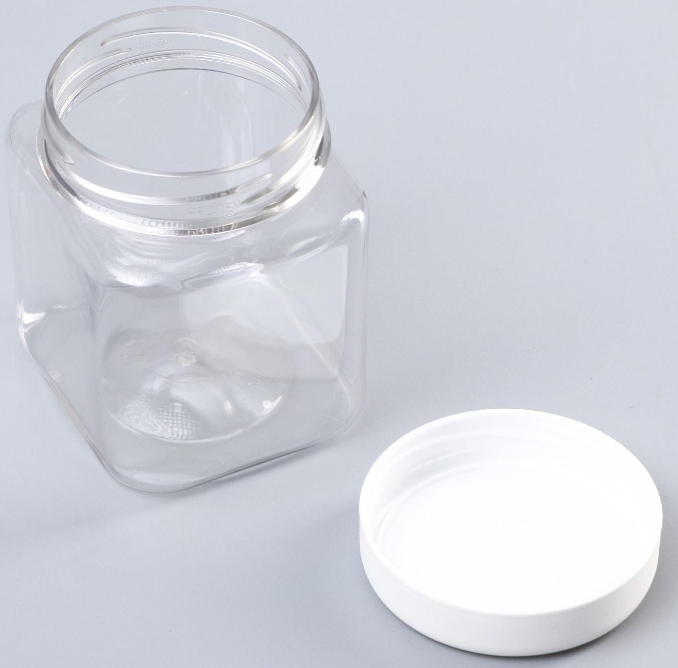 Банка квадратная, прозрачная, с крышкой, 250 мл