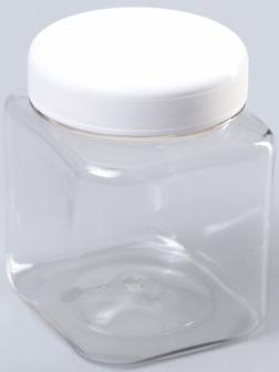 Банка квадратная, прозрачная, с крышкой, 250 мл