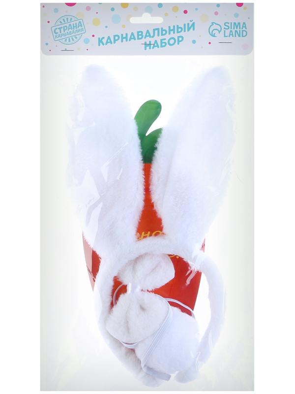 Карнавальный набор «Классный зайчик» (ободок-ушки+ хвостик+ бабочка+ морковка)