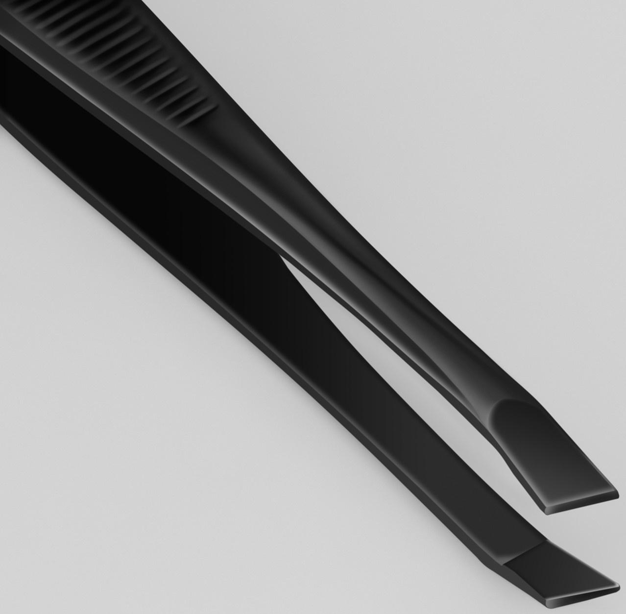 Пинцет «Premium» скошенный, узкий, 9 × 0,6 см, на блистере, цвет чёрный